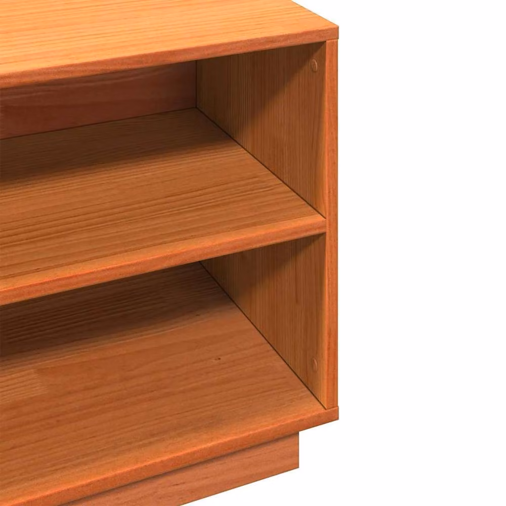 Berkfield Home Wax Brown Solid Wood Pine Shoe Cabinet W/D/H: 110 x 34 x 45 cm – 5