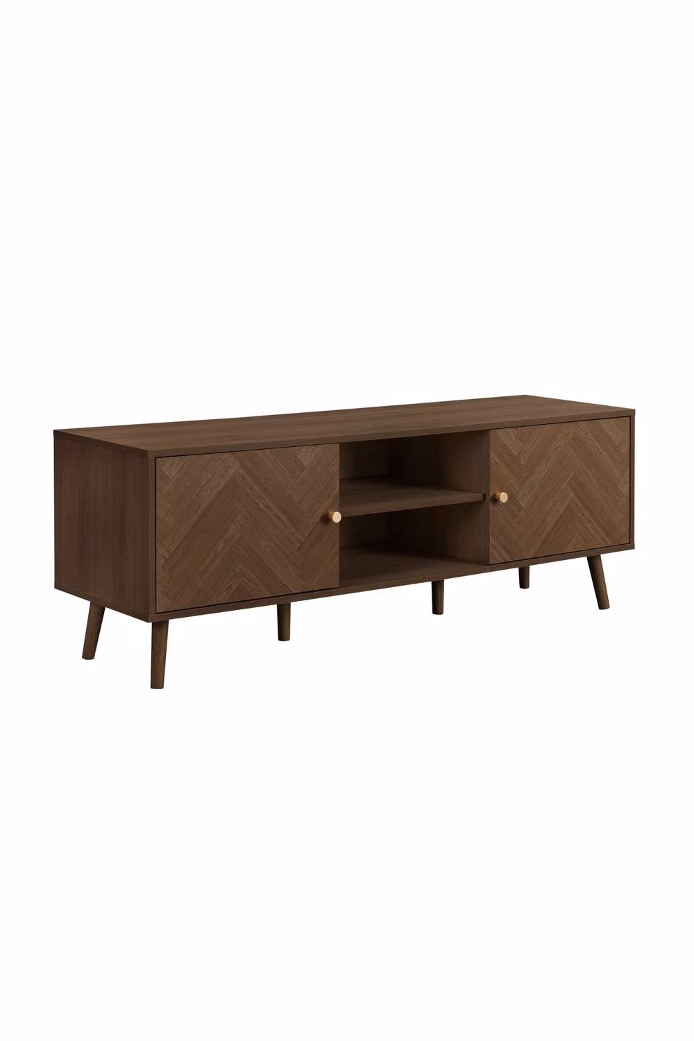 Birlea Herringford Large TV Unit Entertainment Stand in Brown Walnut Parquet Design – 4