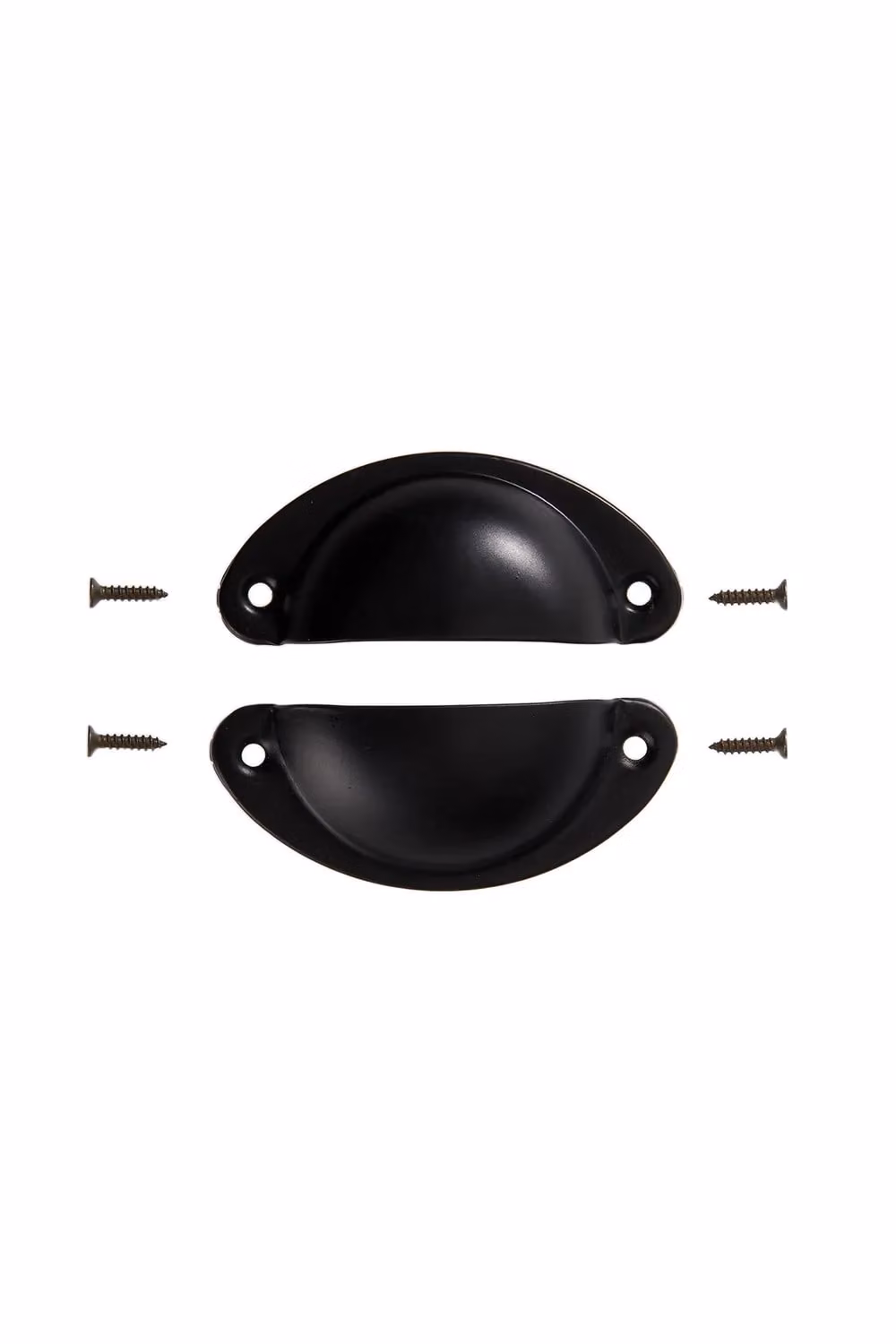 Living and Home 2-Piece Matt Black Iron-Nickel Alloy Shell Cup Pull Handles for Cabinets and Drawers – 2
