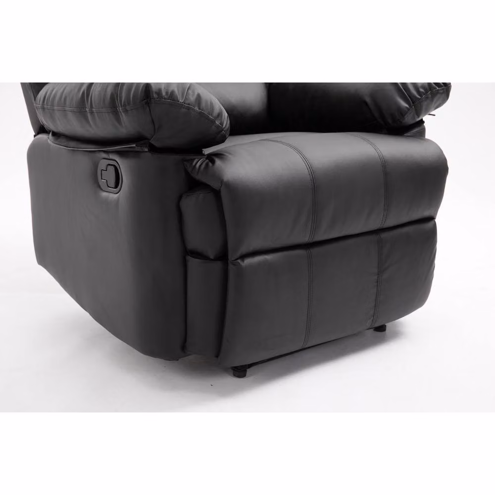 LUXURY LIFE Lansbury Black Leather Recliner Armchair – 4