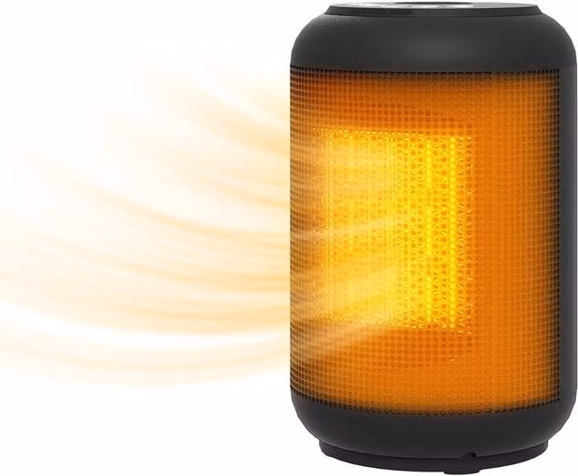 HOMCOM 1500W Ceramic Electric Fan Space Heater with Overheat and Tilt Protection, Black – 1