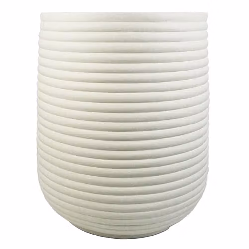 Leaf Large Rustic White Striped Plant Pots