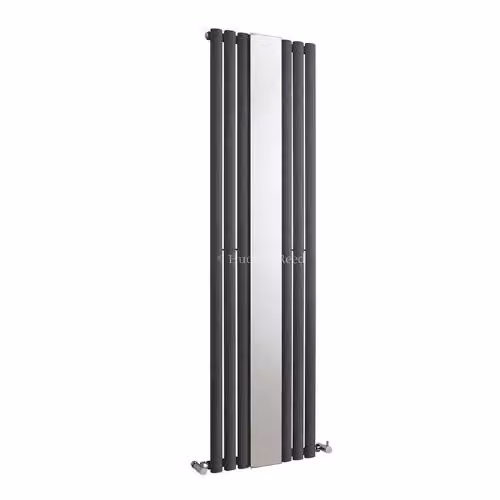 Hudson Reed HLA78 Revive Modern Vertical Designer Single Panel Steel Radiator with Mirror, Anthracite, H: 180 cm, W: 49.9 cm – 2