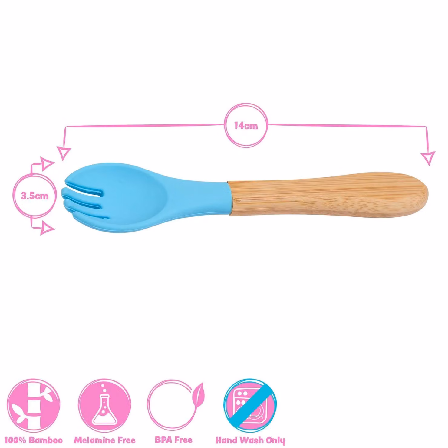 Tiny Dining Bamboo and Silicone Ergonomic Baby Feeding Cutlery Set in Beige – 3