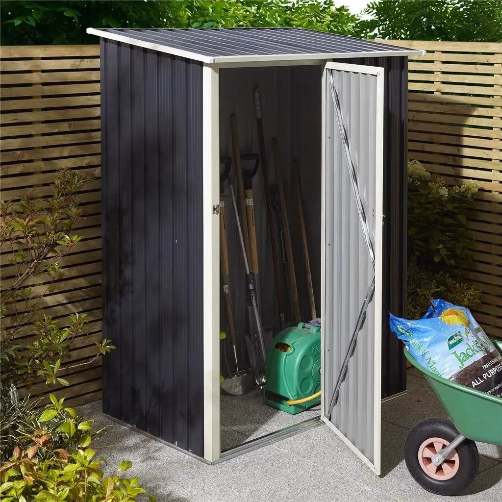 Cheshire Single Door Metal Pent Shed in Dark Grey – 3