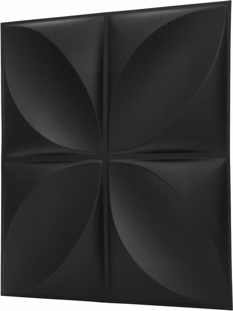 NOVECRAFTO Black Geometric 3D PVC Wall Panels, W/D: 50 x 50 cm