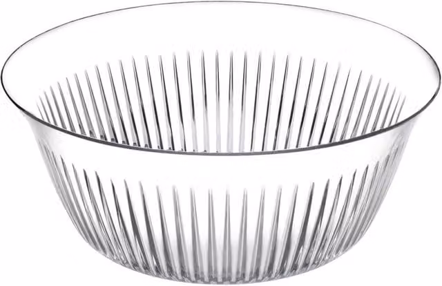 EONLION Textured Glass Mixing Bowl for Fruit, Vegetable, Salad or Dessert, Clear, Round