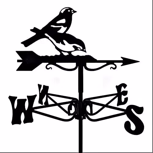 Espira Mini Chaffinches Weathervane in Black Metal