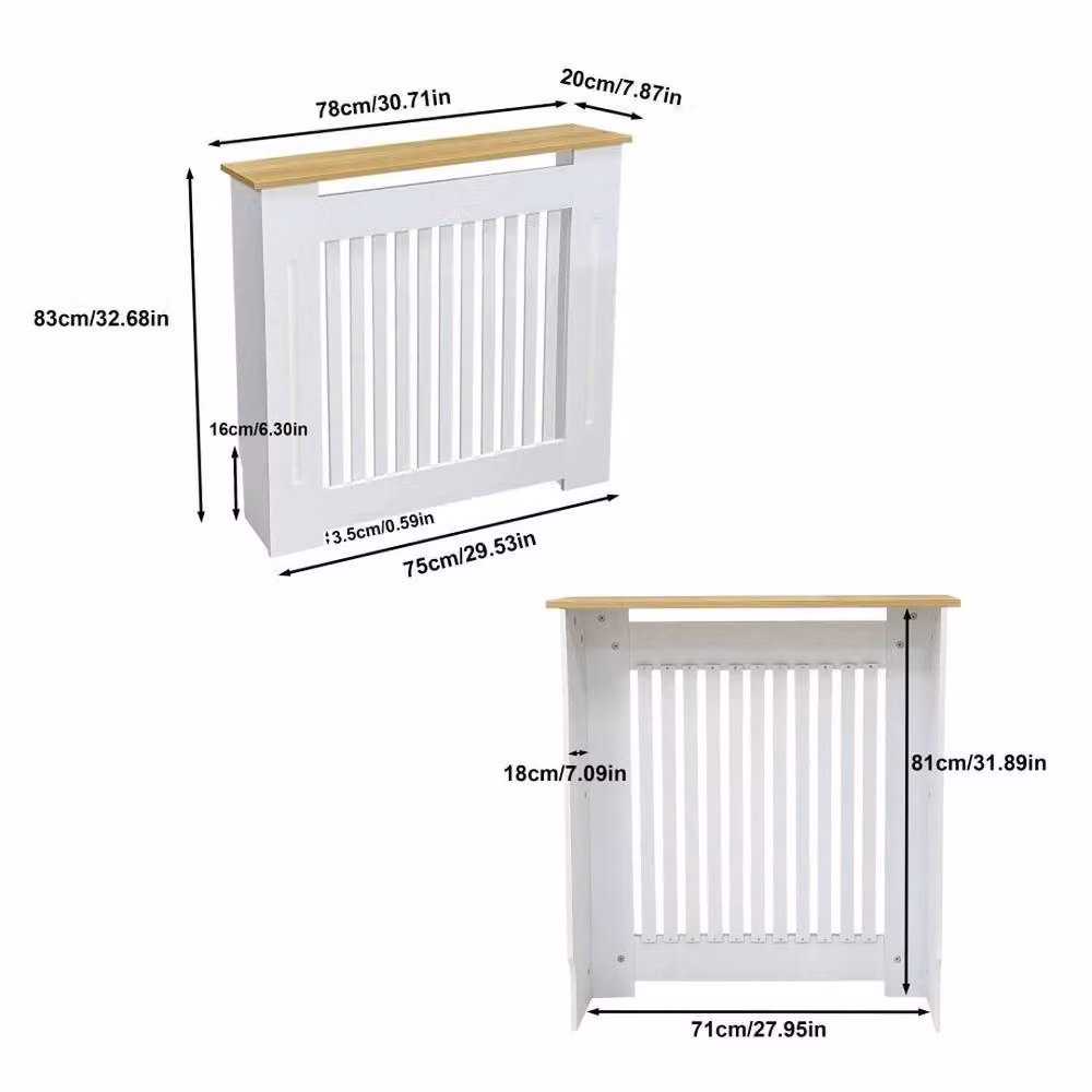 SPETLEK Vertical Radiator Cover in White, W/D/H: 78 x 20 x 83 cm – 2