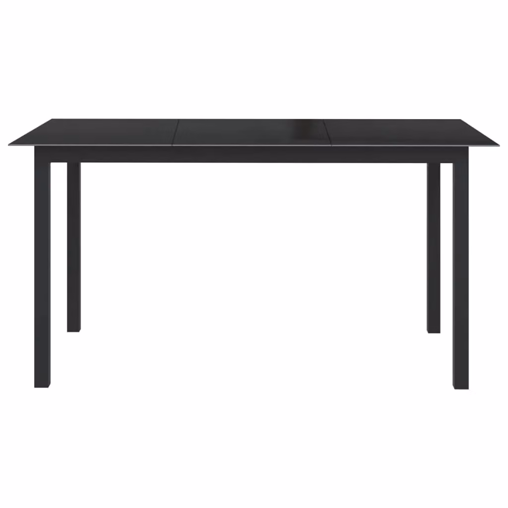 Berkfield Home Modern Black Aluminium and Glass Garden Table W/D/H: 150 x 90 x 74 cm – 2