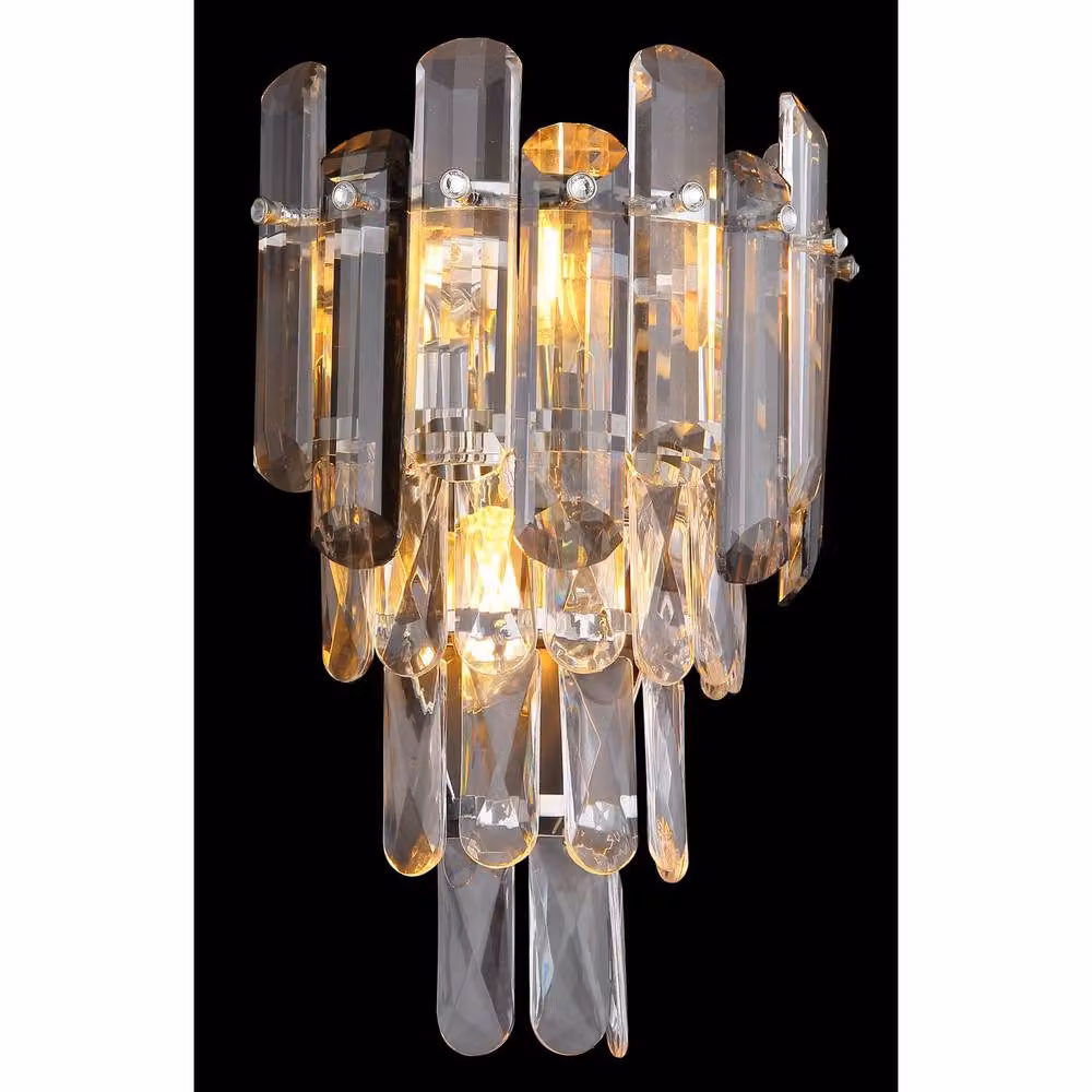 Globo Lighting Orgina Wall Lamp in Chrome with Grey Transparent Crystal, Height: 34 cm – 4