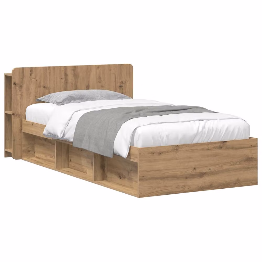 Berkfield Home Artisan Oak Bed Frame with Storage Drawers, Brown, W/D/H: 90 x 200 x 80 cm – 2