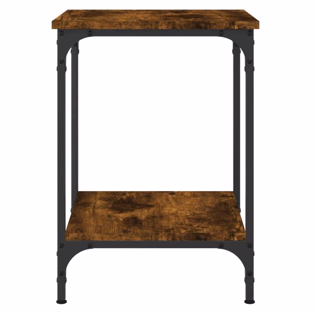 Berkfield Home Smoked Oak Coffee Table in Brown, W/D/H: 40 x 40 x 55 cm – 4