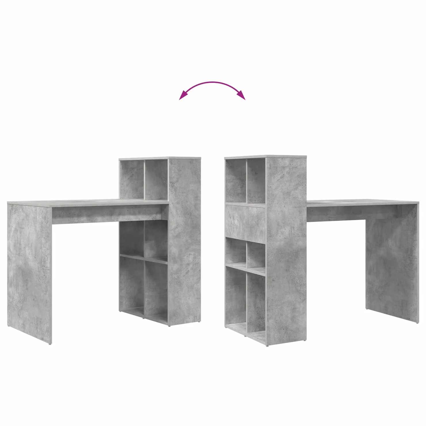 Berkfield Home Industrial Writing Desk in Grey Concrete Finish – 5