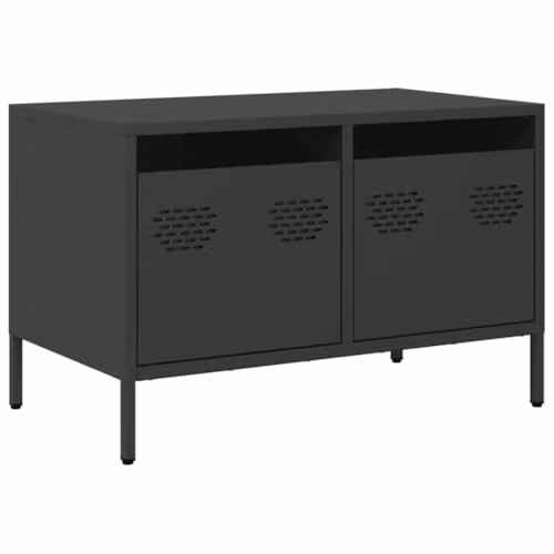 vidaXL Industrial Black Metal TV Cabinet W: 68 cm, D: 39 cm, H: 43.5 cm – 1