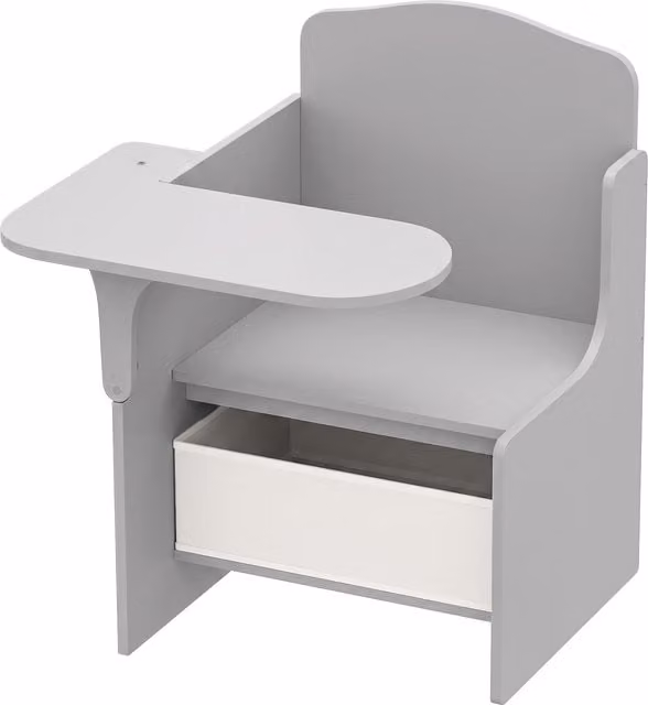 AIYAPLAY Kids Table and Chair Set with Storage Bins in Grey