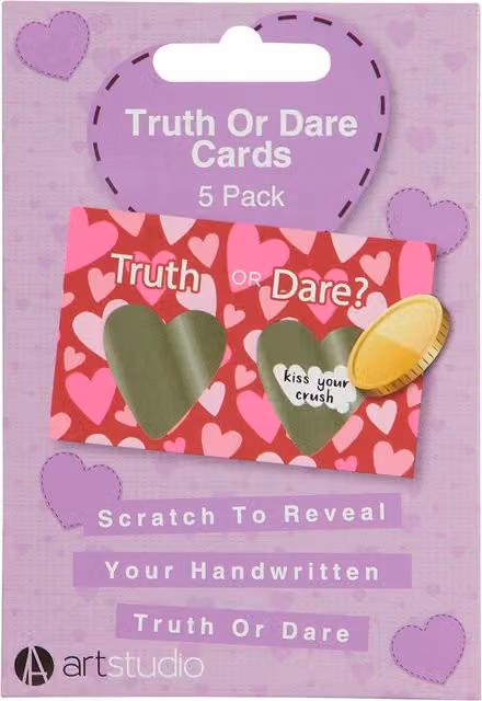 Art Studio Truth or Dare Scratch Card Set for Adults in Multicolour