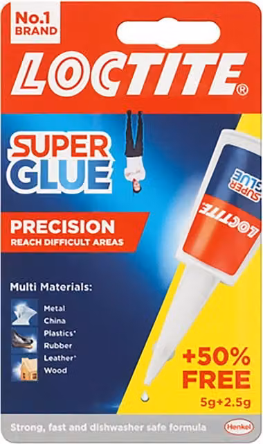 Loctite Precision Super Glue, Transparent Cyanoacrylate Liquid Adhesive, 5 g