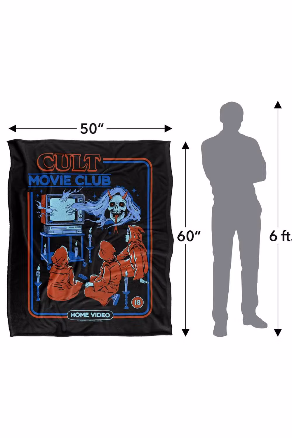Steven Rhodes Cult Movie Club Silky Touch Super Soft Fleece Throw Blanket, Multicolour, W/D/H: 91 x 147 cm – 3