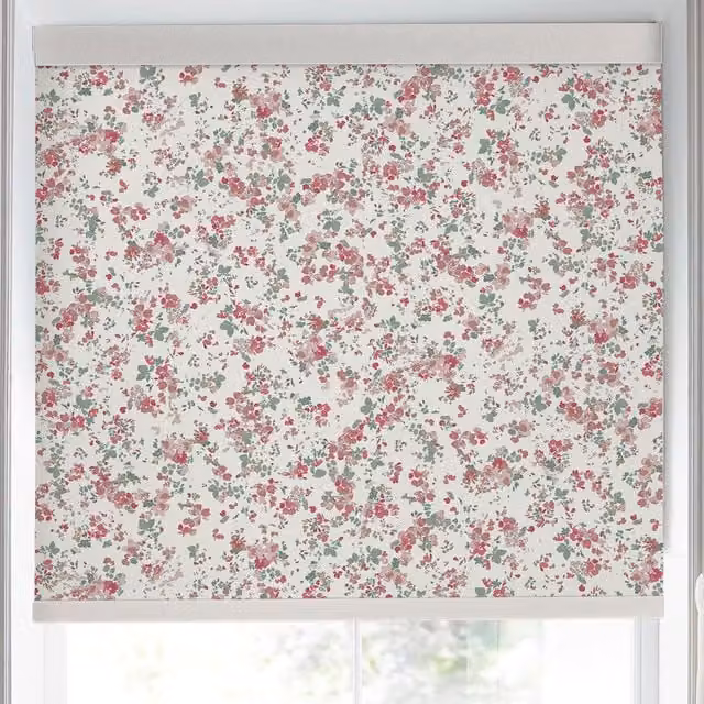 Laura Ashley Blossoms Translucent Made to Measure Roller Blind in Blush Pink and Beige Floral Polyester