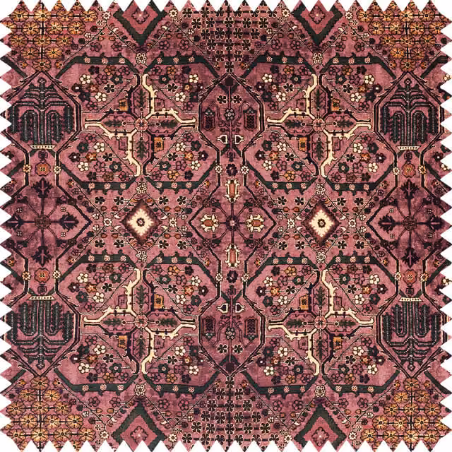House of Hackney MEY MEH Velvet Cushion in Blush and Pink/Turquoise