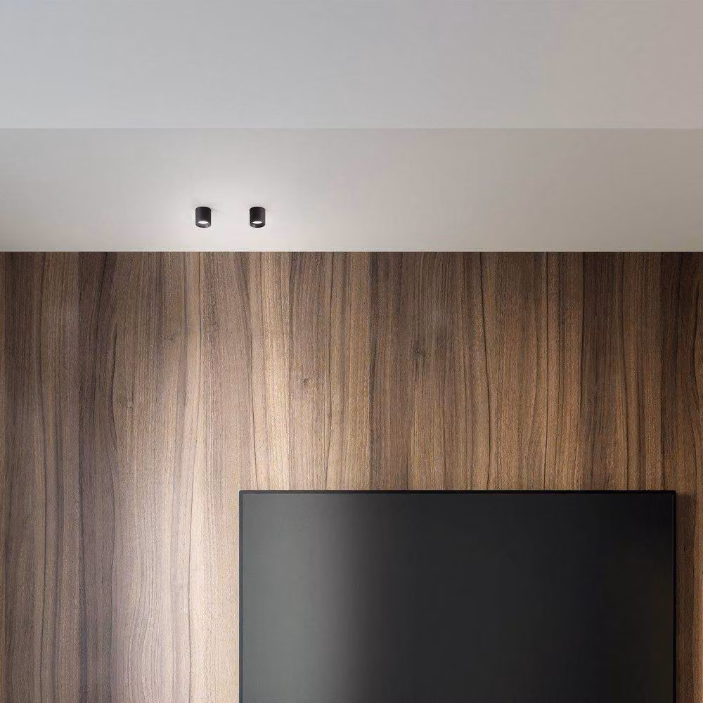 Netlighting DOT LED Surface Mounted Cylinder Downlight, Black, 3000K Warm White, Non-Dim – 4