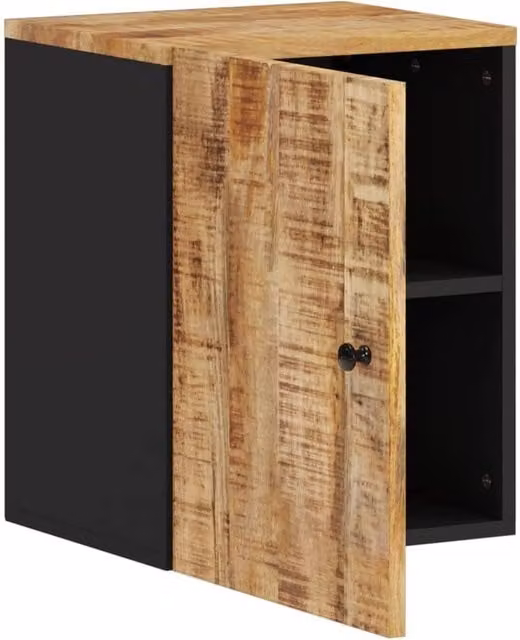 Berkfield Home Beautiful Brown Solid Mango Wood Bathroom Wall Cabinet W/D/H: 38 x 33 x 48 cm