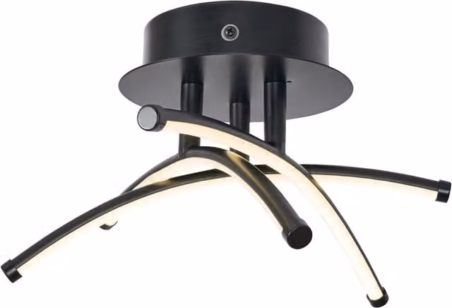 Litecraft Lula Modern LED Bathroom Semi Flush Ceiling Light in Black