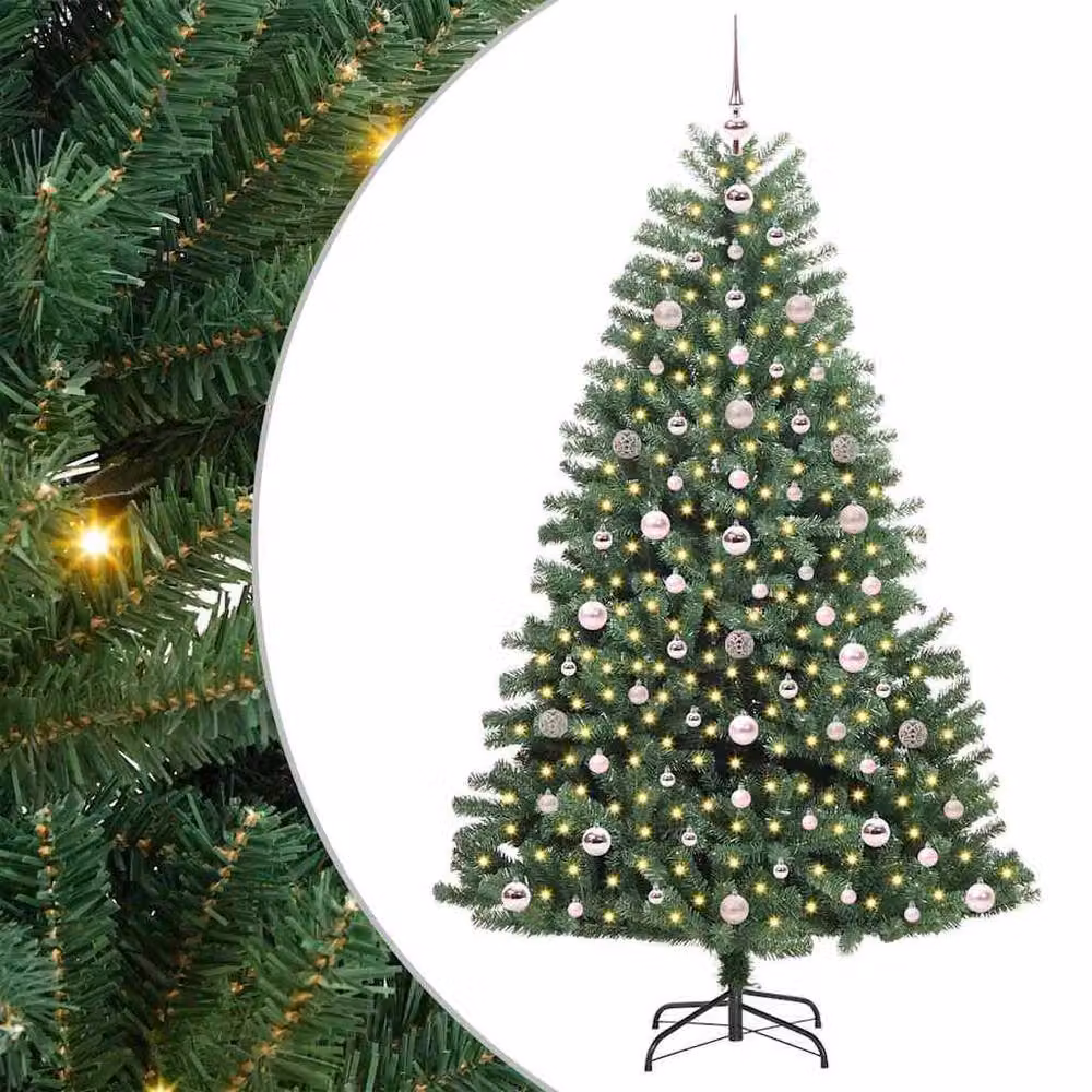 Berkfield Home Realistic Artificial Hinged Christmas Tree, Green, Height: 180 cm – 3