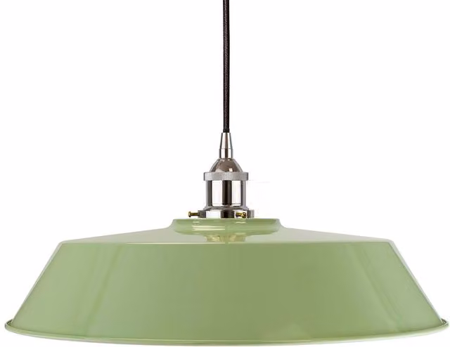 SE Home Chancery Large Round Pendant Light in Mint Green and Black with Nickel Finish