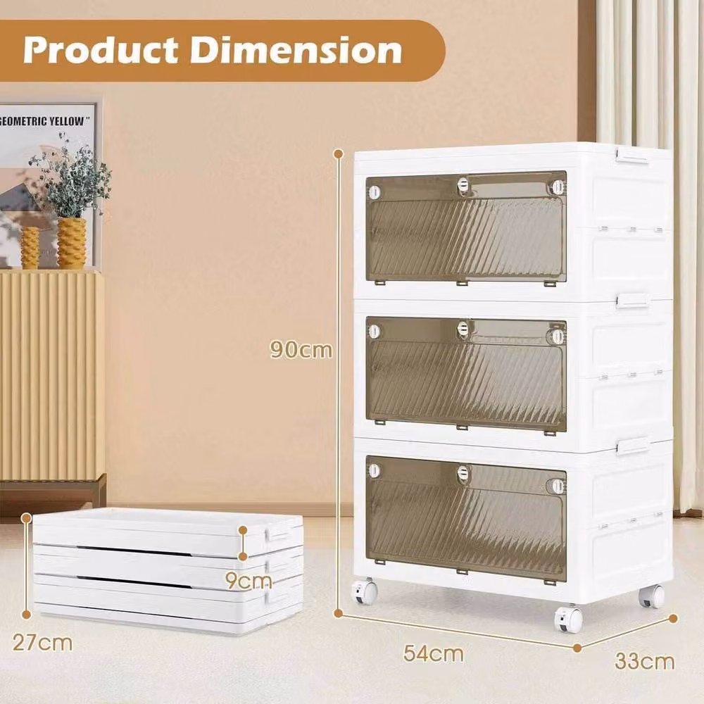 Kelvenix Stackable and Collapsible Closet Storage Organiser, 126L, White – 2