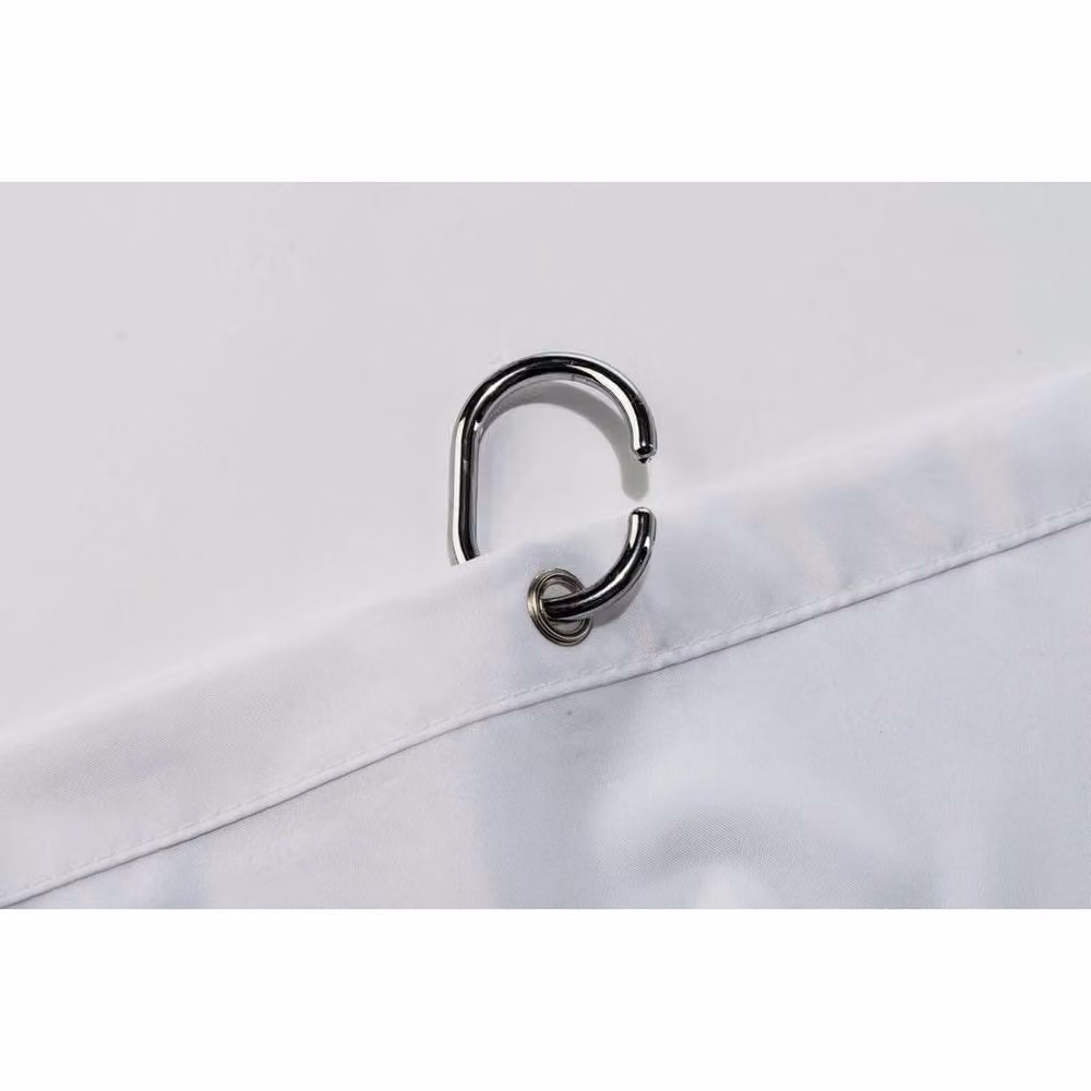 NESTLUNE White Polyester Textile Shower Curtain with Weighted Hem and Antibacterial Protection, W/H: 180 x 180 cm – 2