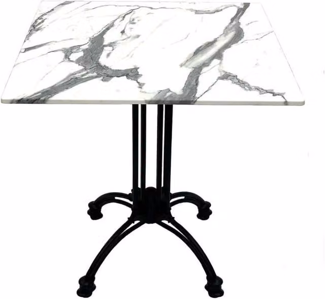 PAWNORA White Metal Coffee Table and Bistro Table for Gardens, Terraces and Balconies, W: 100 cm, D: 60 cm, H: 60 cm – 1