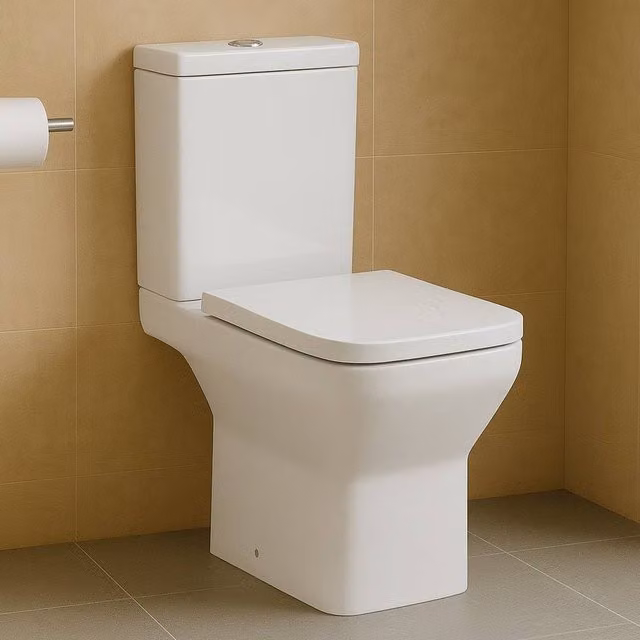 Bathroom Kingdom Milan Rimless Close Coupled Floor Standing Toilet with Soft Close Seat in White