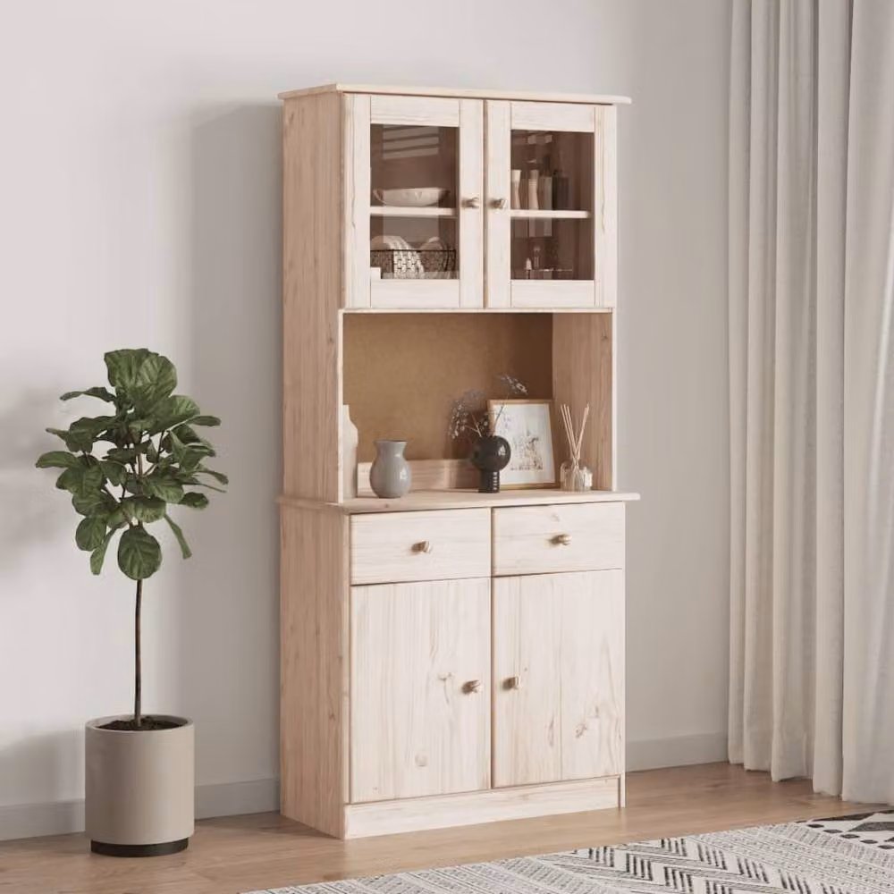 Berkfield Home ALTA Dresser Top in Solid Pine Wood, Beige, W/D/H: 77 x 30 x 92 cm – 2