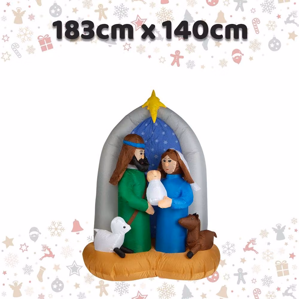 VFM e-Store Multicolour Christmas Nativity Scene Inflatable Decoration, W/H: 140 x 183 cm – 2