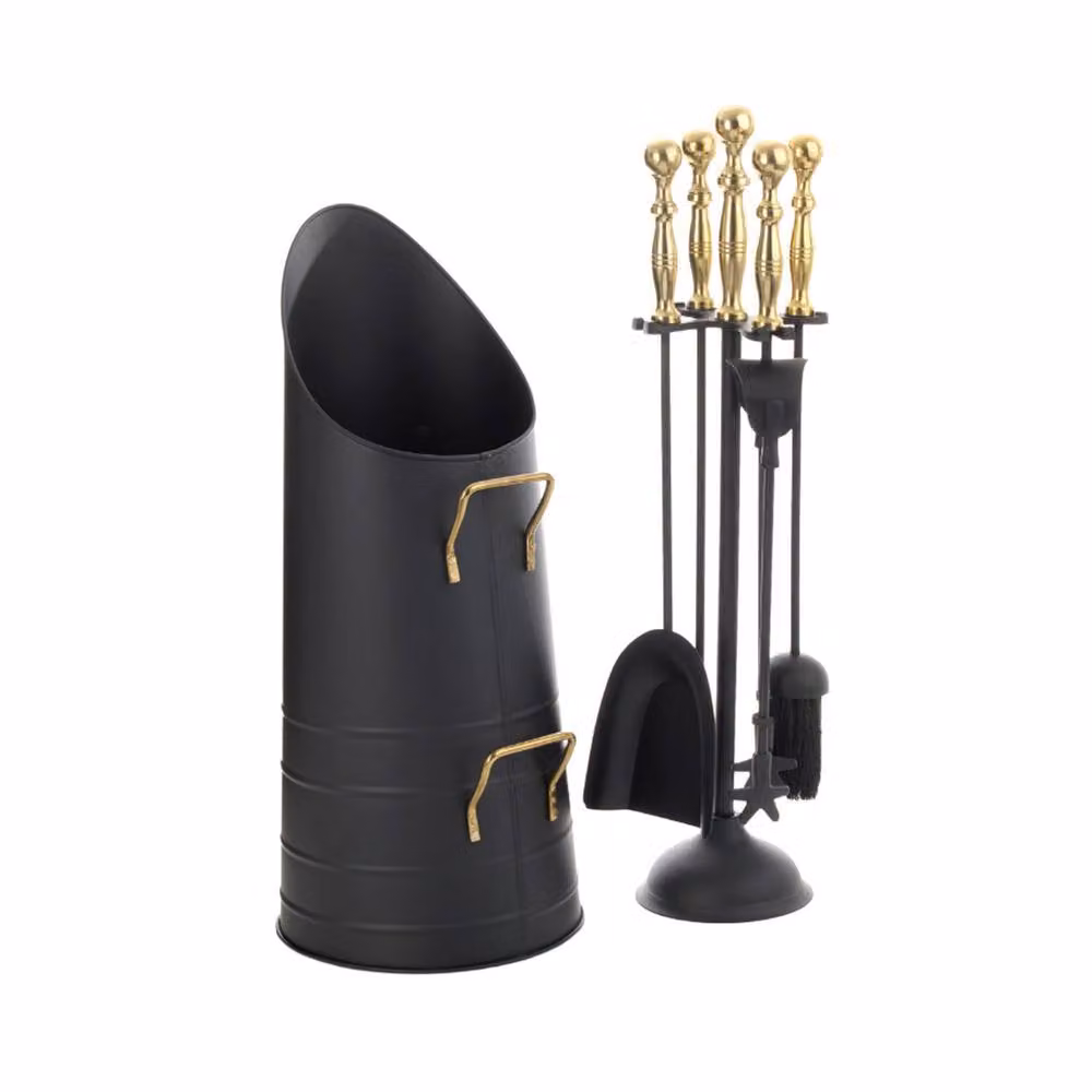 Leecroft Black Brass Turn Handle Companion Set – 2