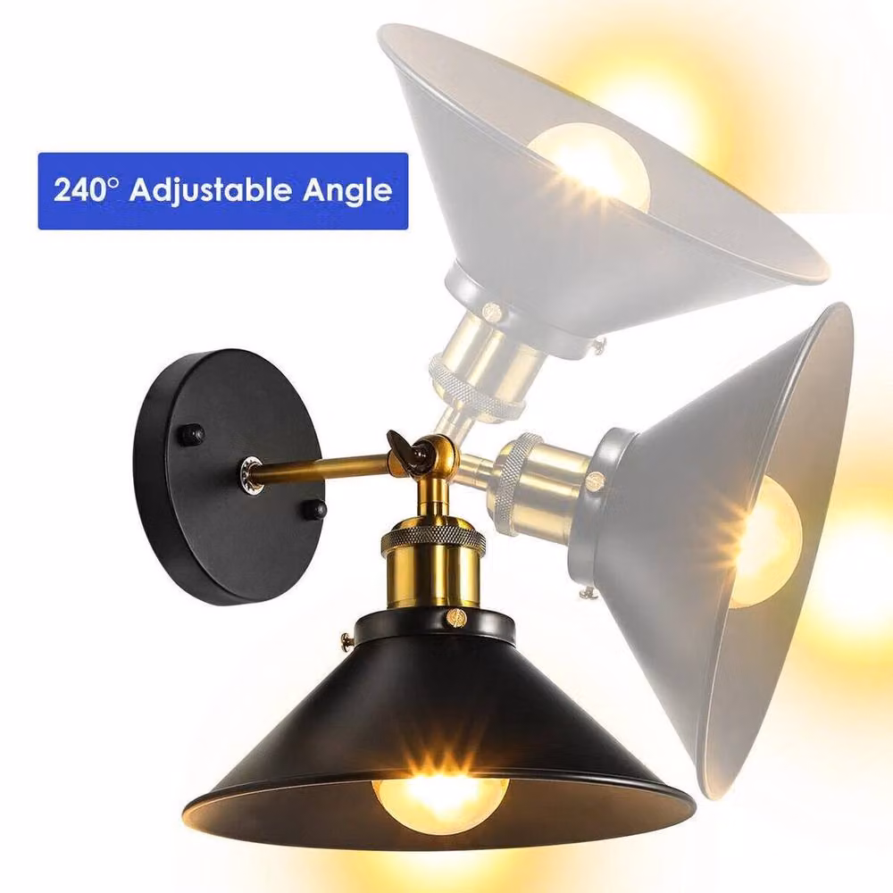 PAWNORA Retro Rustic Industrial Metal Sconce Wall Light in Black – 2