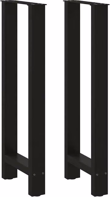 Berkfield Home Black Steel Coffee Table Legs, 2 Pieces, H: 40 x W: 100-101 cm – 1