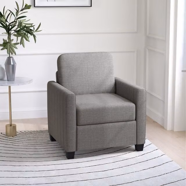HOMCOM Grey Channel Tufted Upholstered Loveseat Sofa with Scatter Cushions