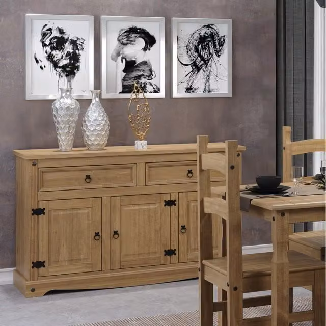 Corona Medium Sideboard in Brown Rustic Pine