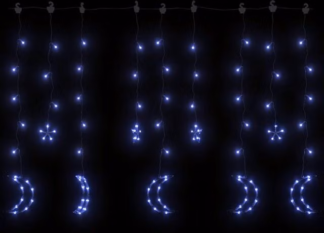 Berkfield Home Star and Moon LED Fairy Lights with Remote Control, Blue – 1