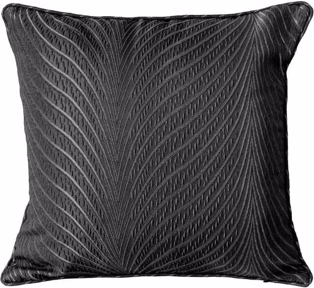 New Edge Blinds Wave Collection Cushion Cover in Black, W/D/H: 43 x 43 x 43 cm