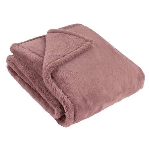 Furn Kallu Reversible Double-Sided Faux Fur Throw in Purple and Multicolour, W/D/H: 130 x 180 cm