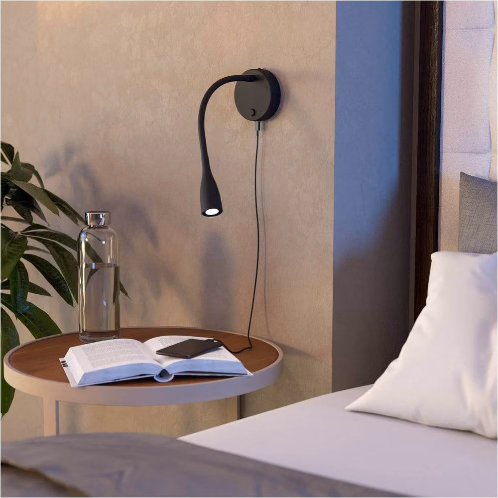 Loops 2 Pack Modern Black Metal LED Wall Lights with Included Bulbs – 3