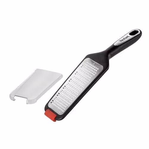 Tefal Ingenio K2070714 Fine Grater with Multiple Stainless Steel Blades and Silicone Pad, Black and Red