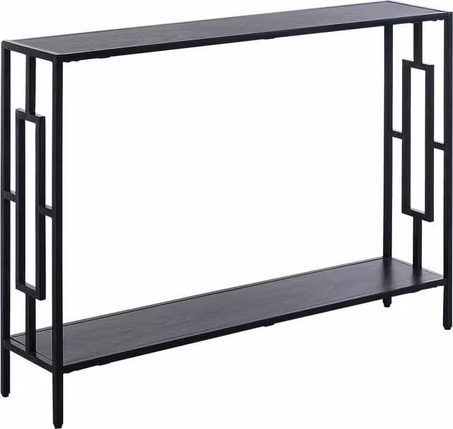 HOMCOM Industrial Console Table with Storage Shelf in Grey and Black