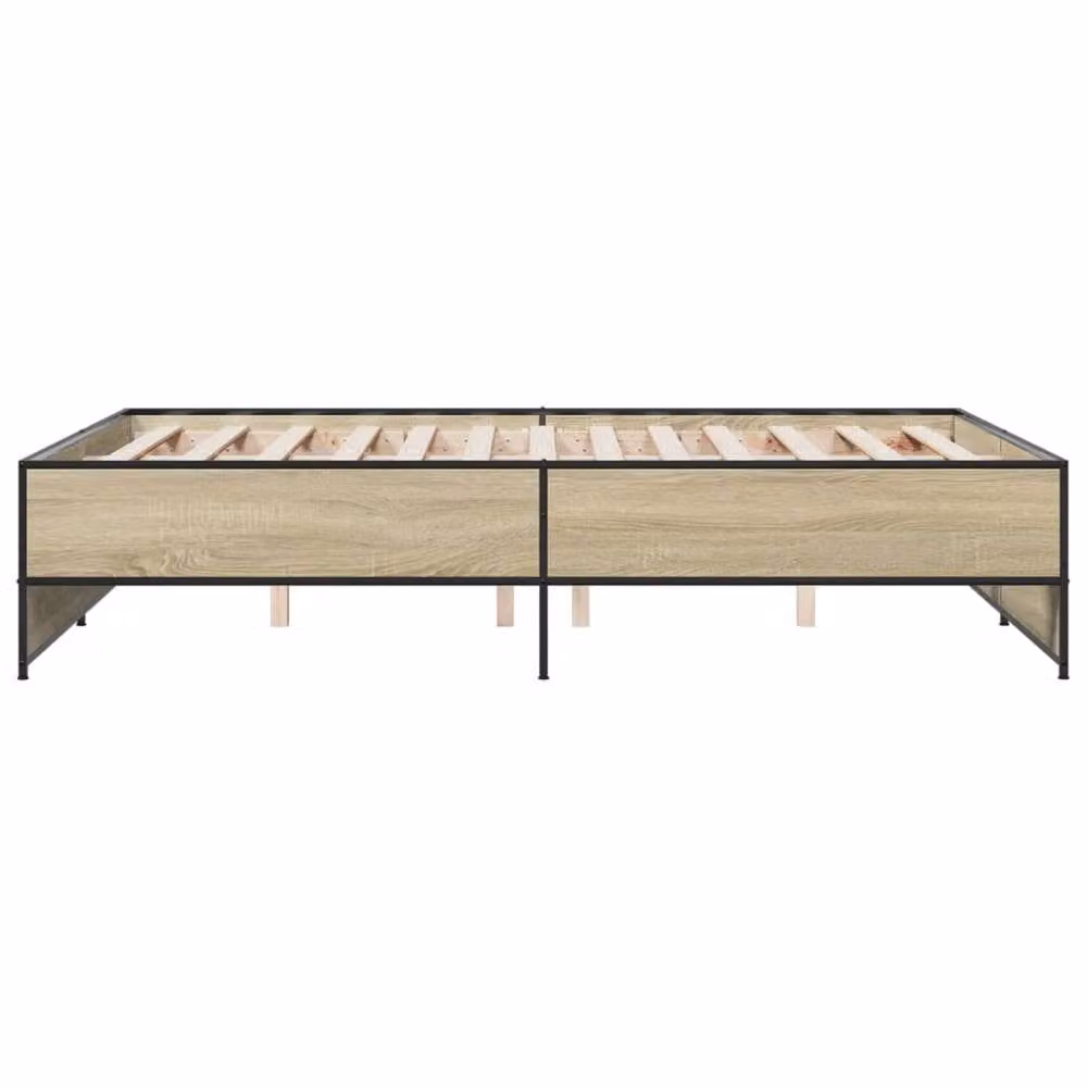 Berkfield Home Durable Bed Frame in Sonoma Oak, Brown, W: 140 cm, D: 190 cm, H: 40.5 cm – 3