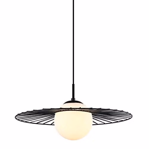 Netlighting Sally Modern Hanging Pendant Light in Black and White with E27 Socket