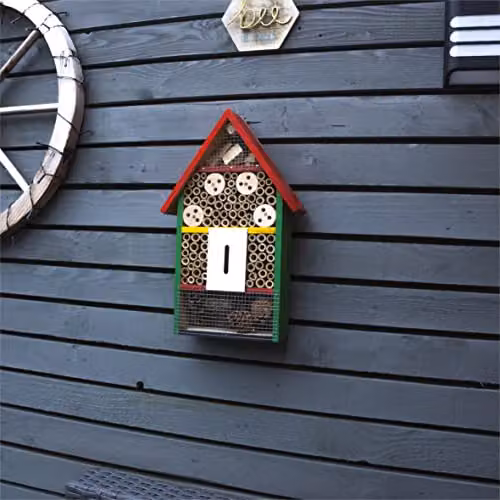 St Helens Home & Garden Wooden Bug and Bee Hotel in Multicolour, W/D/H: 40.0 x 26.0 x 9.5 cm – 1